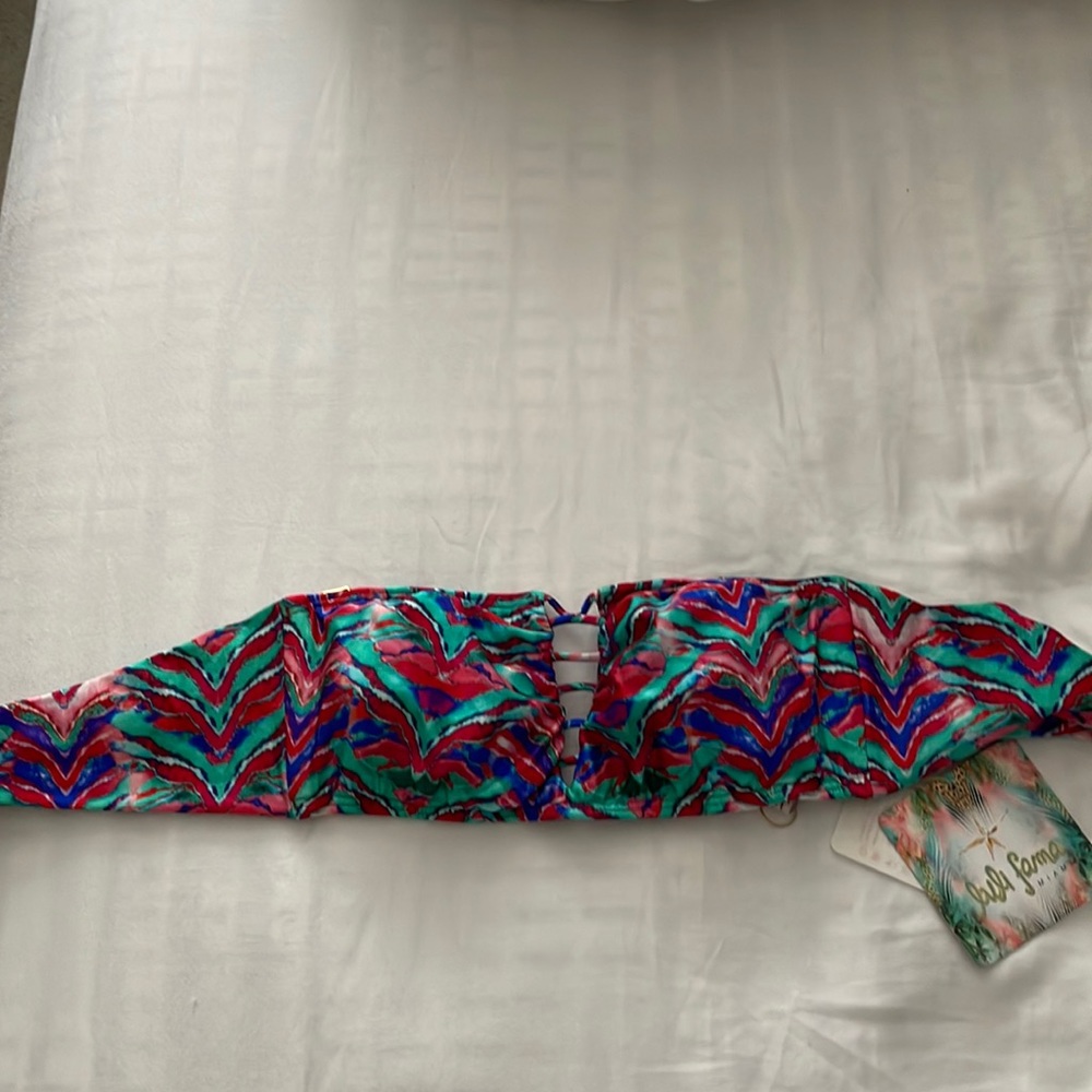 Luli Fama Bandeau Bikini Top Sz S NWT